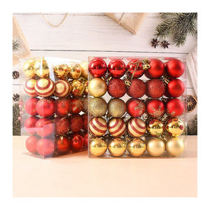 CYZIWEIN Weihnachtskugeln Set mit 50 Stück in Gold, Rot und Mehrfarbig, Glitzer Hängeornamente für den Weihnachtsbaum und zur Dekoration