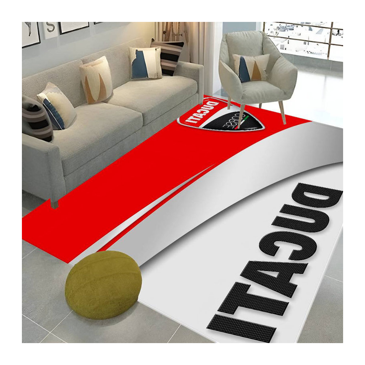 D-Ducati Motorrad Logo Fußmatte rot, rechteckig, rutschfest für Innen und Außen, B/T: 120 x 40 cm - Bild 5