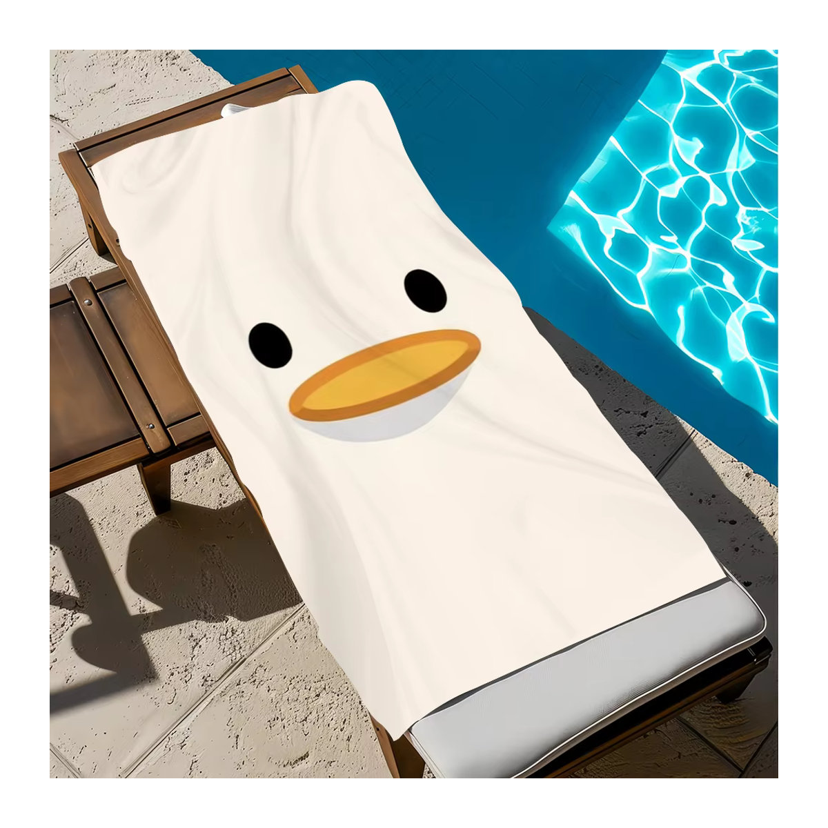 D-Duck Cartoon Strandhandtuch in Weiß, schnell trocknend und saugfähig - Bild 6