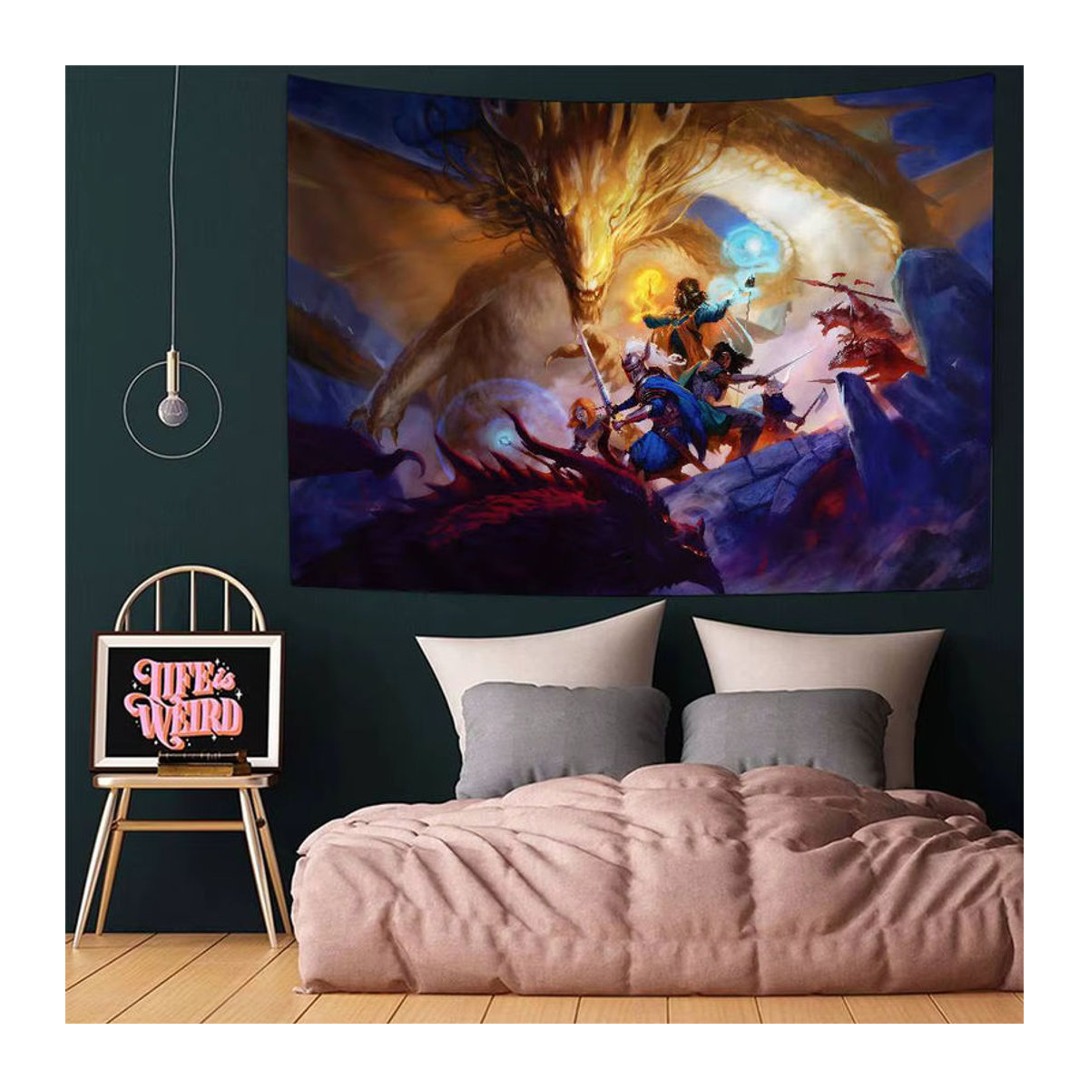 D-Dungeons D-Dragons DIY Wandteppich mit Tier-Motiv, mehrfarbig, Textil, rechteckig - Bild 6