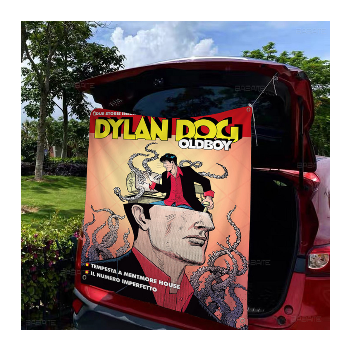 D-Dylan D-Dog Banner Textil Flagge mehrfarbig für Outdoor Party Dekoration H: 70 cm, B: 50 cm, T: 70 cm - Bild 1