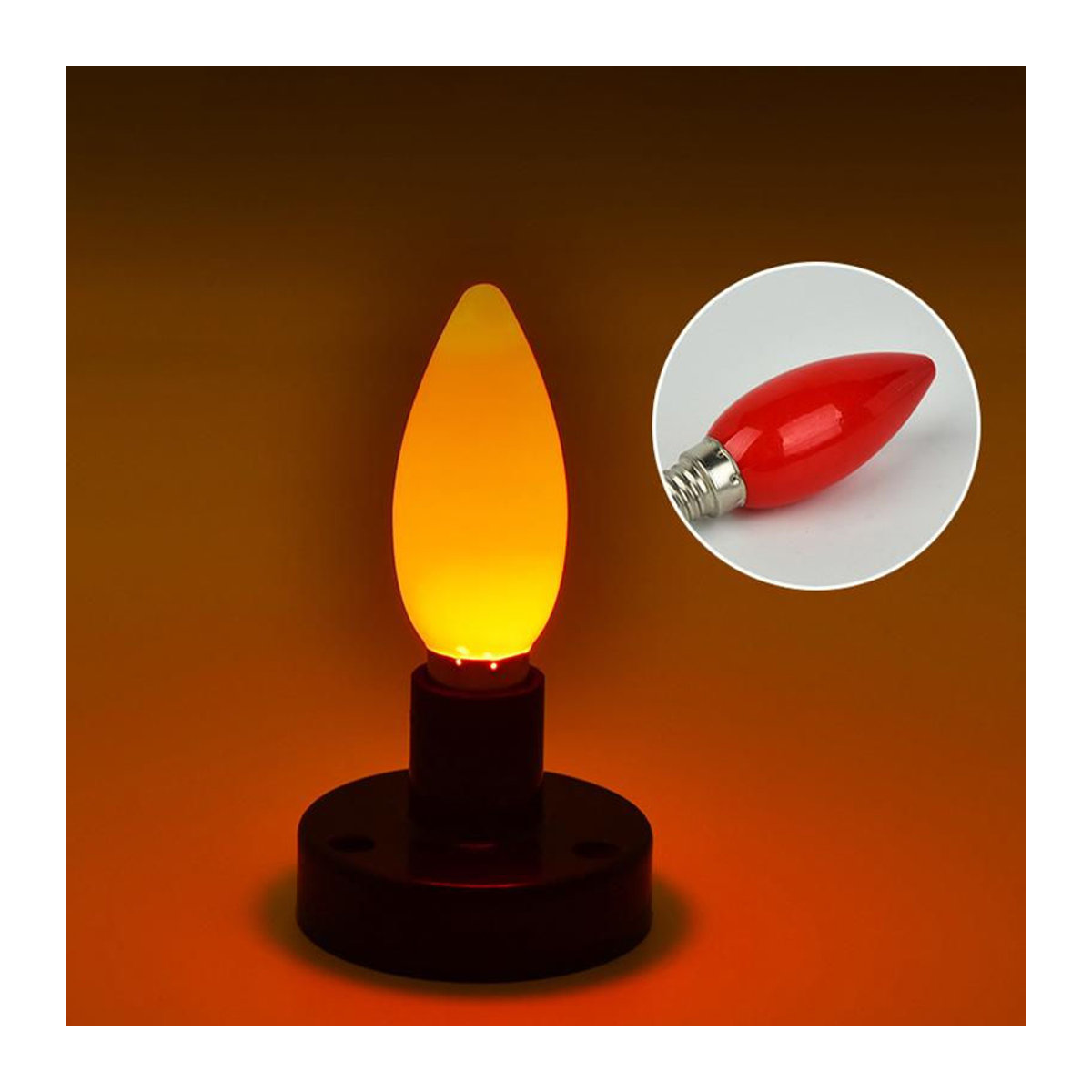 Daear LED Kerzenlampe in Rot mit E12 Sockel für Altar und Buddha Tempel Dekoration - Bild 2