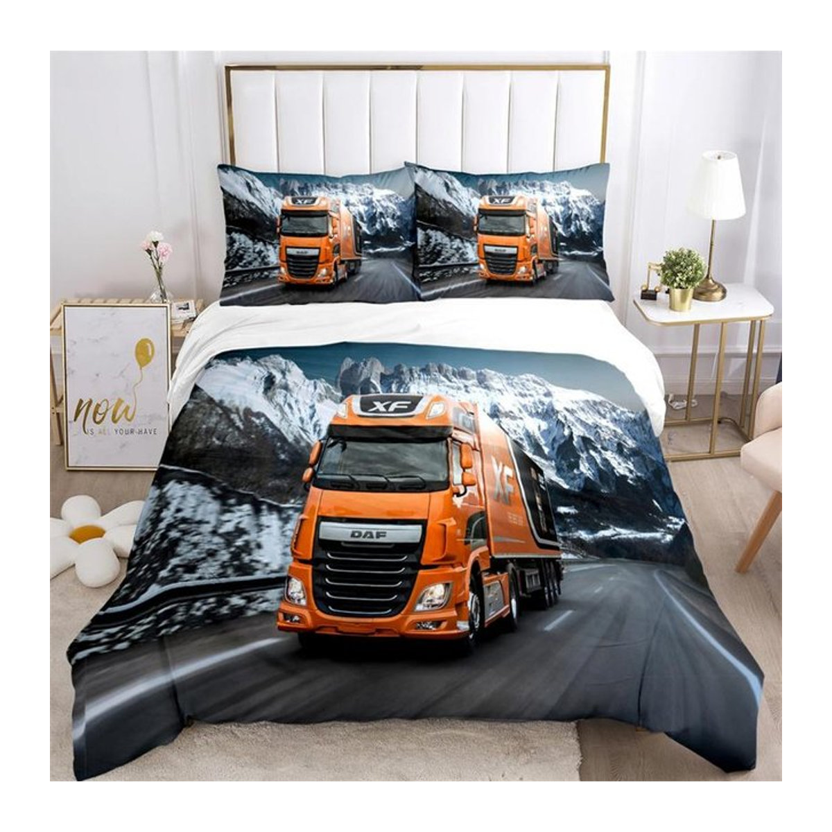 DAF Truck Casal Bettwäsche Set mit Bettbezug und 2 Kissenbezügen, mehrfarbig, B/H: 135 x 200 cm - Bild 1