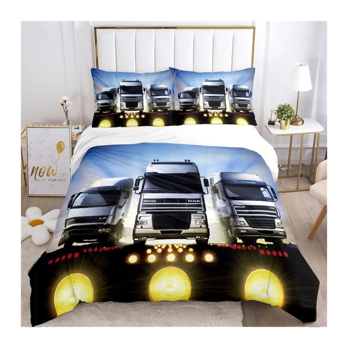 DAF Truck Casal Bettwäsche Set mit Bettbezug und Kissenbezug, mehrfarbig, B/H: 140 x 200 cm - Bild 1