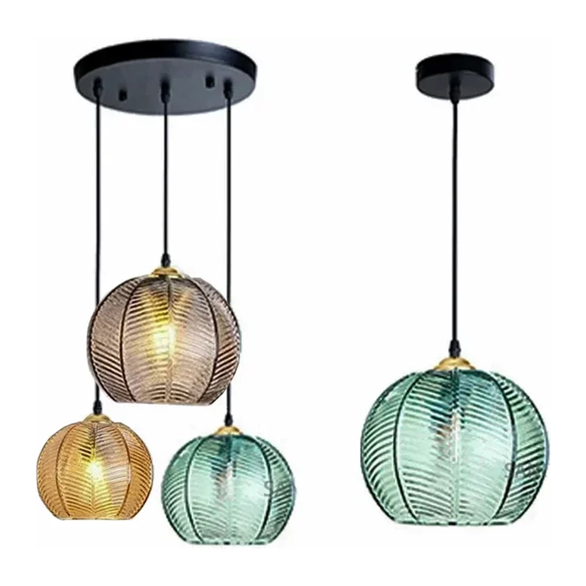 DAMIASMIL Kronleuchter aus Glas in Bunt im modernen Nordic-Design für Küche, Esszimmer und Wohnzimmer - Bild 1