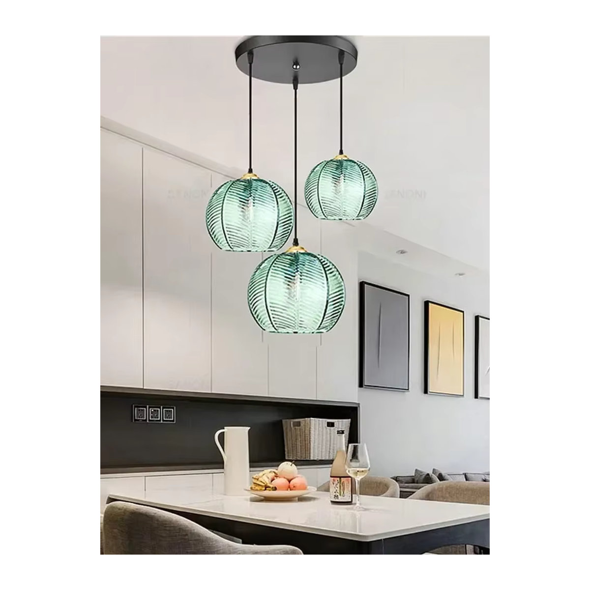 DAMIASMIL Kronleuchter aus Glas in Bunt im modernen Nordic-Design für Küche, Esszimmer und Wohnzimmer - Bild 5