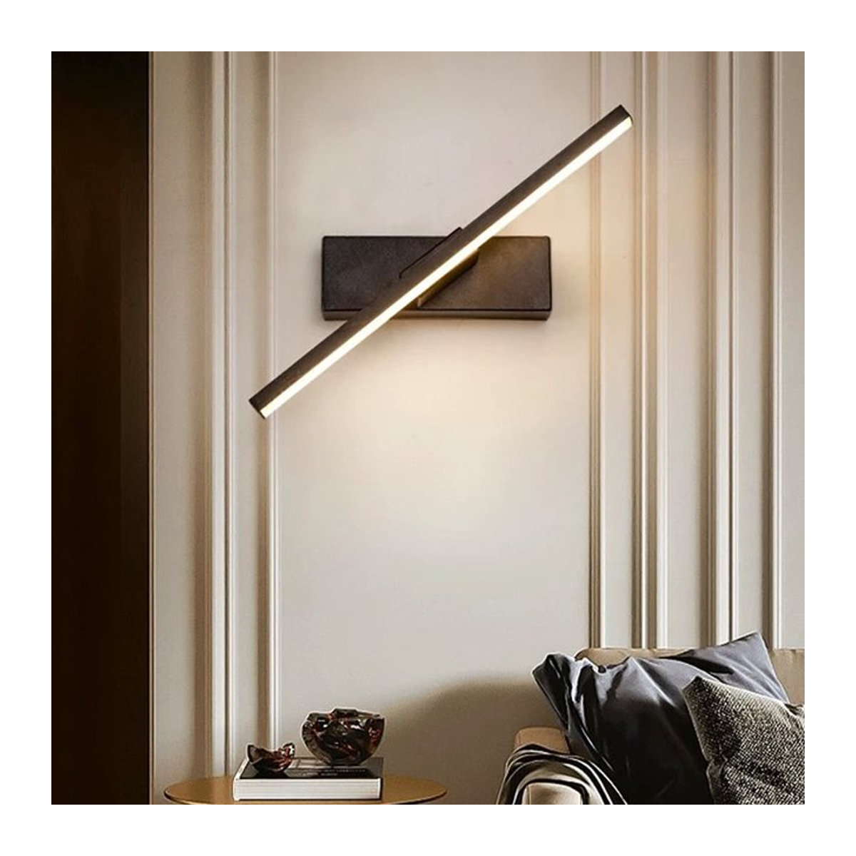 DAMIASMIL LED-Wandleuchte aus Metall in Schwarz, moderne drehbare Badezimmer-Spiegellampe für Schlafzimmer und Innenräume - Bild 1