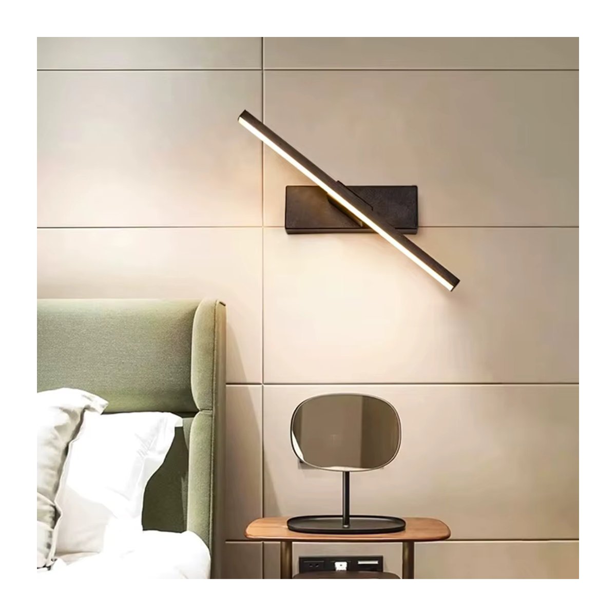 DAMIASMIL LED-Wandleuchte aus Metall in Schwarz, moderne drehbare Badezimmer-Spiegellampe für Schlafzimmer und Innenräume - Bild 4