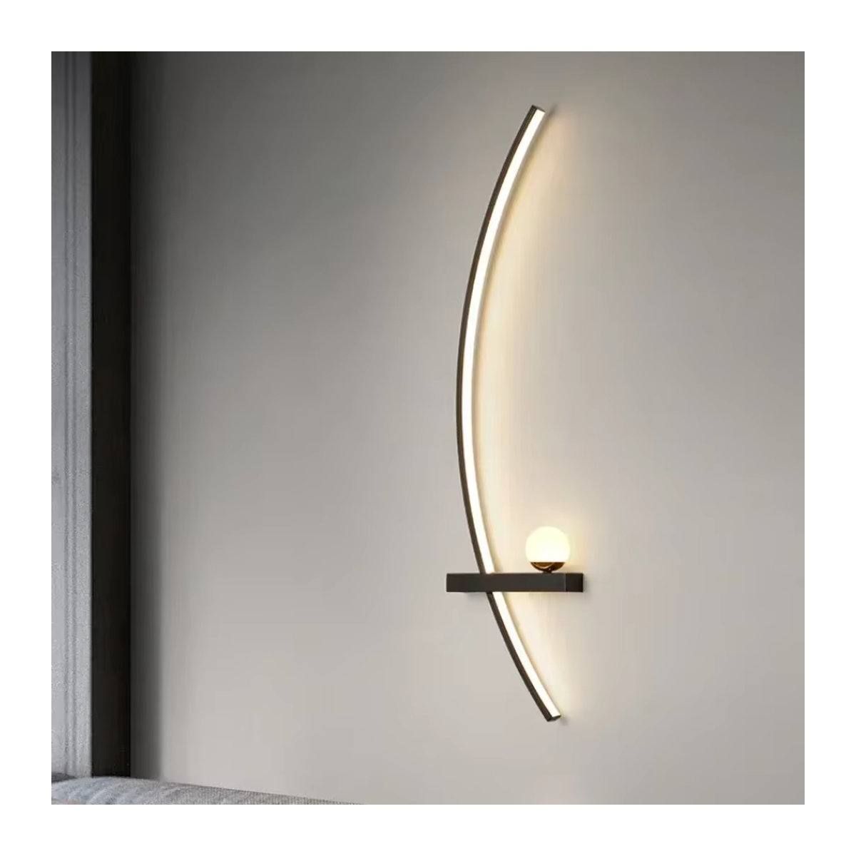 DAMIASMIL Nordic LED Wandlampe in Schwarz im minimalistischen Skandinavischen Design - Bild 4