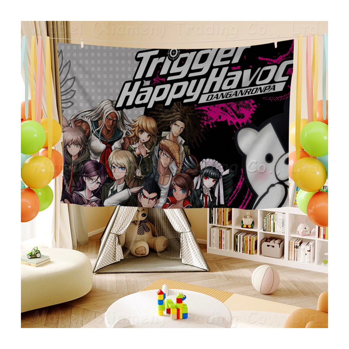 Danganronpa Anime Wandbanner aus Textil, mehrfarbig, rechteckig hängend - Bild 1