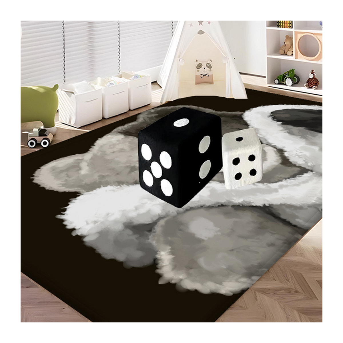Danganronpa Teppich Schwarz Rutschfest und Waschbar für Wohnzimmer, Küche oder Sofa - Bild 1