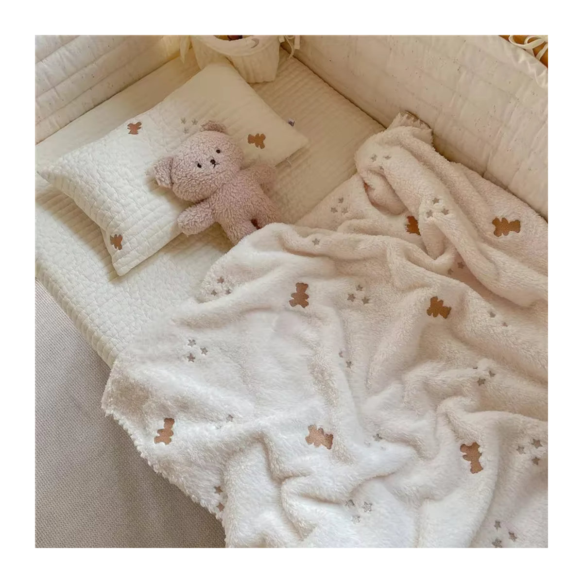 DANIVIVI Baby Fleece Decke in Weiß für Neugeborene und Kinder zum Wärmen und Schützen - Bild 1