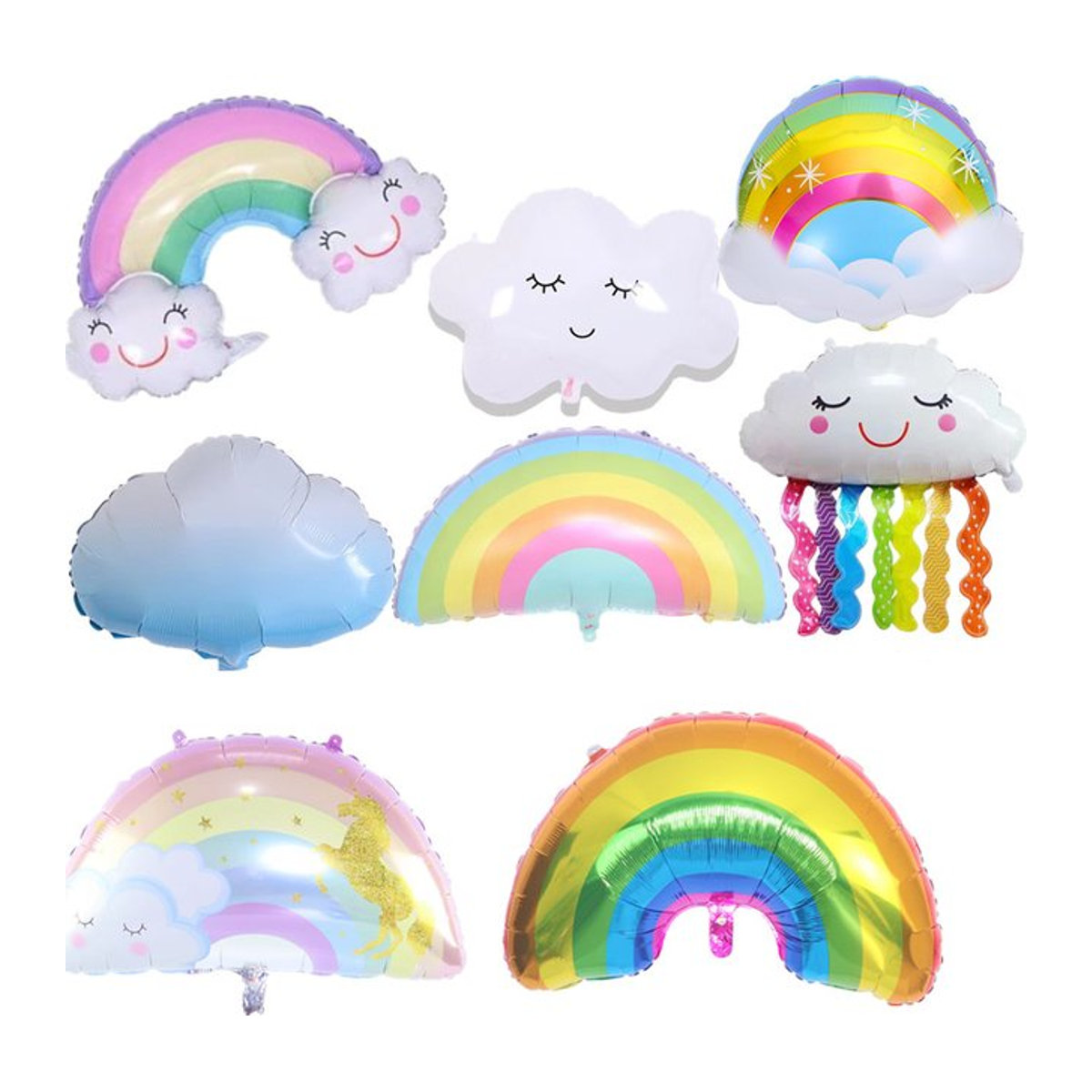 Danuyli Regenbogen Wolke Aluminiumfolien-Ballon für Kindergeburtstage und Dekorationen, mehrfarbig - Bild 1