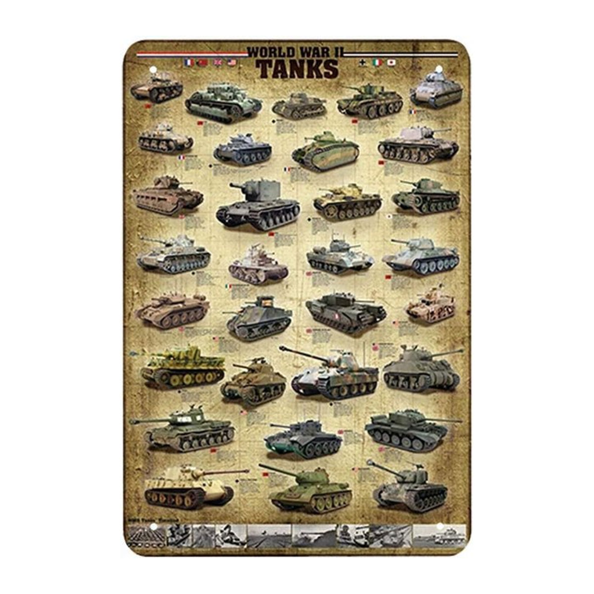 DAOLEG Vintage Metallschild Panzer Wanddekoration mehrfarbig - Bild 1