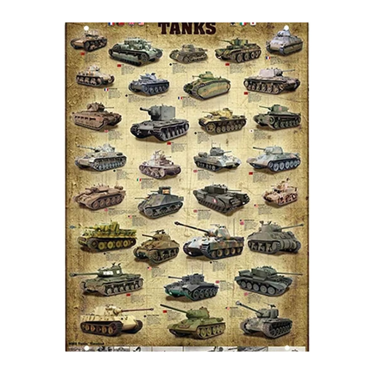 DAOLEG Vintage Metallschild Panzer Wanddekoration mehrfarbig - Bild 2