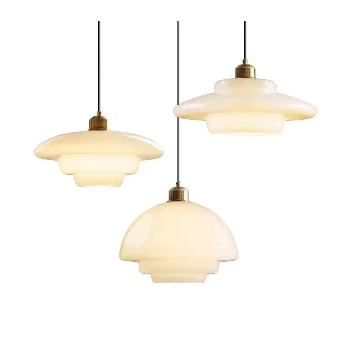 DARHYN Glas Pendelleuchte Nordic Design in Beige für Restaurant Café Bar und Arbeitszimmer - Bild 5