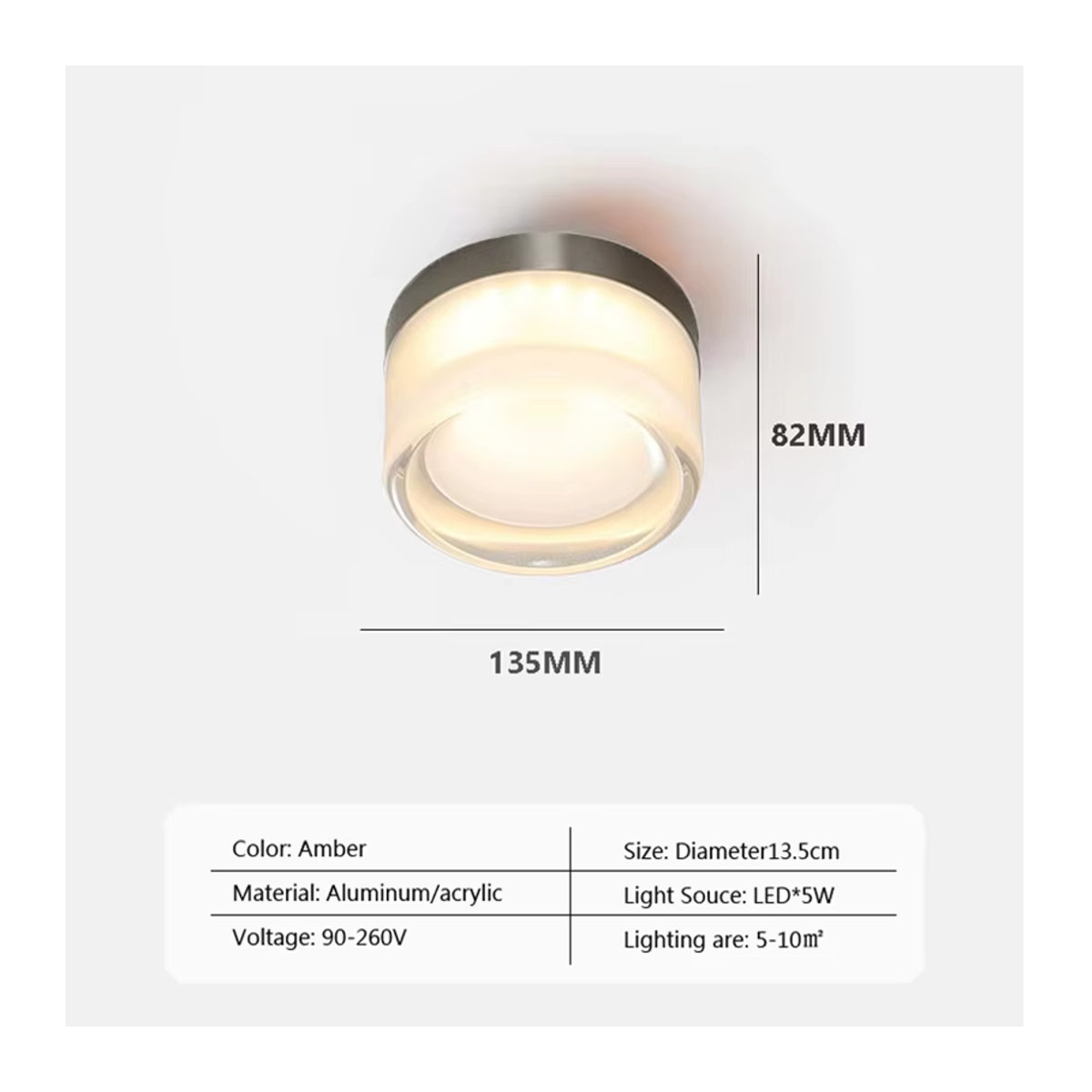 DARHYN LED Deckenleuchte aus Glas im skandinavischen minimalistischen Design für Schlafzimmer, Balkon und Eingangsbereich - Bild 2