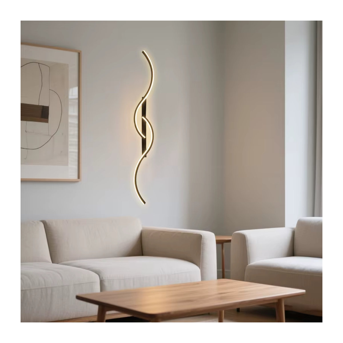 DARHYN LED Wandleuchte aus Aluminium mit Fernbedienung, minimalistisches Design, wiederaufladbar und kabellos für Wohnzimmer, Schlafzimmer oder Flur - Bild 2