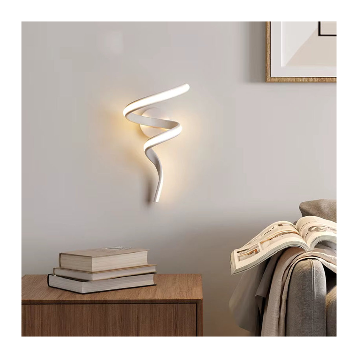 DARHYN Moderne LED Wandlampe in Schwarz mit drei Lichtfarben für Schlafzimmer, Treppe und Flur - Bild 4