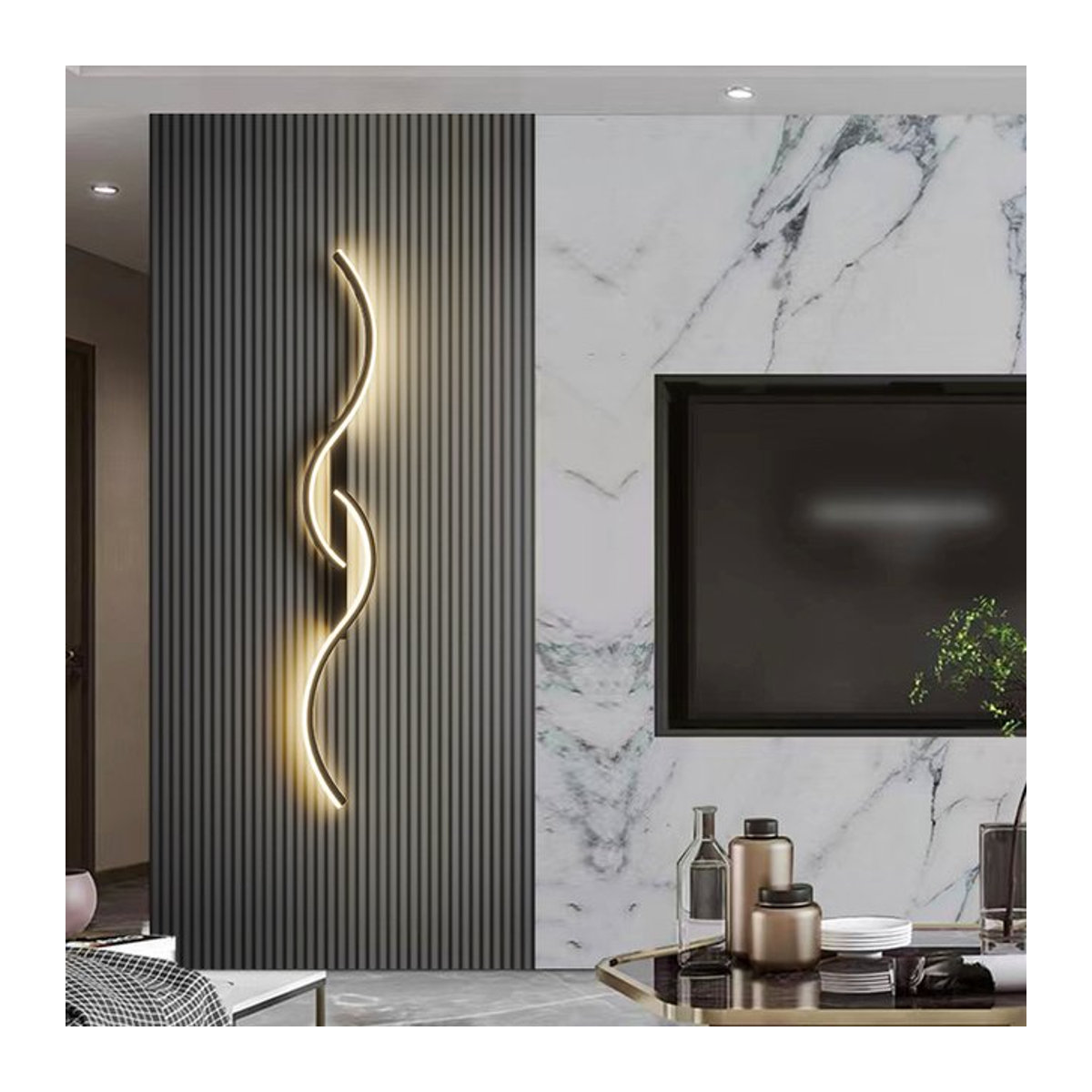 DARHYN Moderne LED Wandlampe Minimalistisch aus Aluminium für Wohnzimmer und Schlafzimmer, Länge: 130 cm - Bild 1
