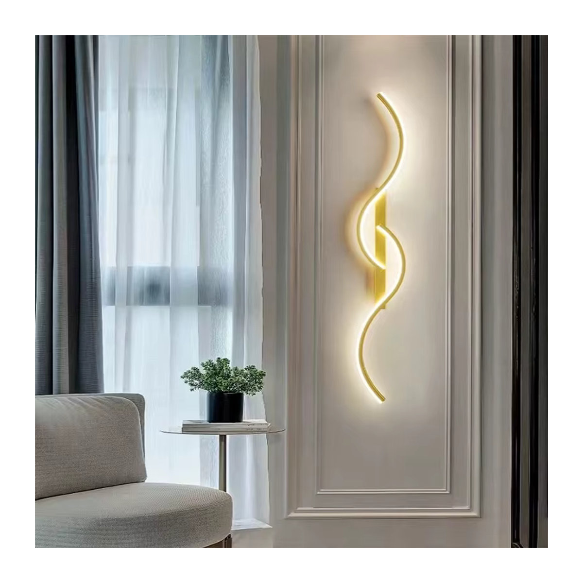 DARHYN Moderne LED Wandlampe Minimalistisch aus Aluminium für Wohnzimmer und Schlafzimmer, Länge: 130 cm - Bild 2