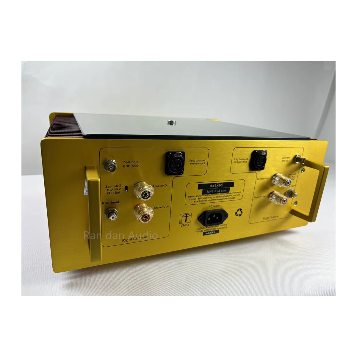 Dartzeel NHB-108 One Endverstärker in Gelb mit minimalistischem Design und RCA sowie XLR Anschlüssen - Bild 4
