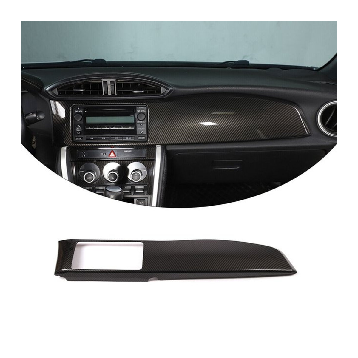 Dashboard Dekorationsrahmen im Carbon-Stil für Toyota FT86 GT86 und Subaru BRZ ZC6, Navigation Bildschirm Abdeckung aus Kunststoff, Schwarz, von owntycar - Bild 1
