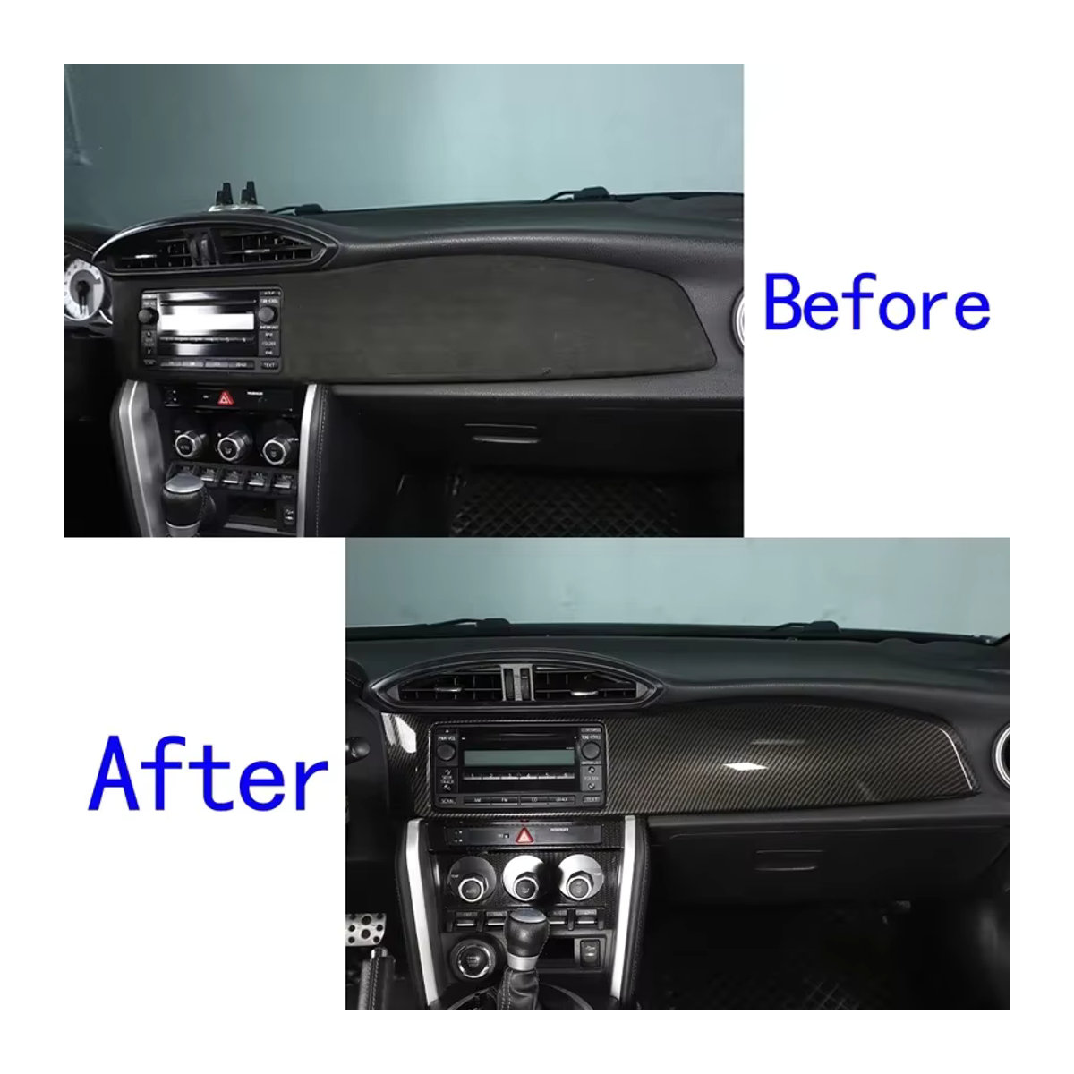 Dashboard Dekorationsrahmen im Carbon-Stil für Toyota FT86 GT86 und Subaru BRZ ZC6, Navigation Bildschirm Abdeckung aus Kunststoff, Schwarz, von owntycar - Bild 2