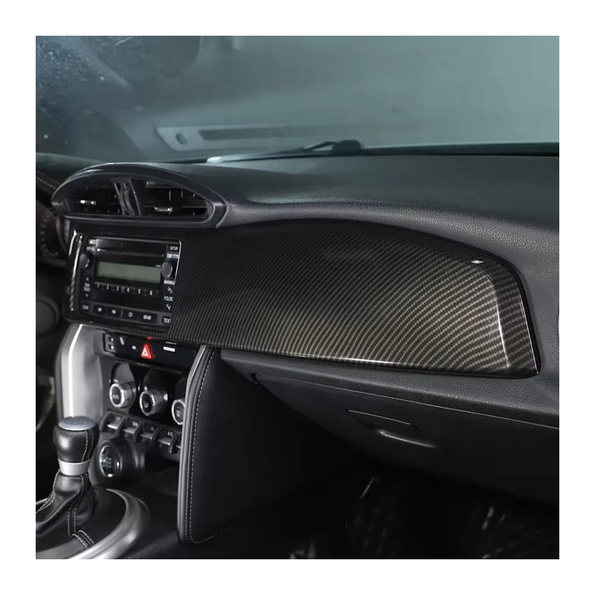 Dashboard Dekorationsrahmen im Carbon-Stil für Toyota FT86 GT86 und Subaru BRZ ZC6, Navigation Bildschirm Abdeckung aus Kunststoff, Schwarz, von owntycar - Bild 3