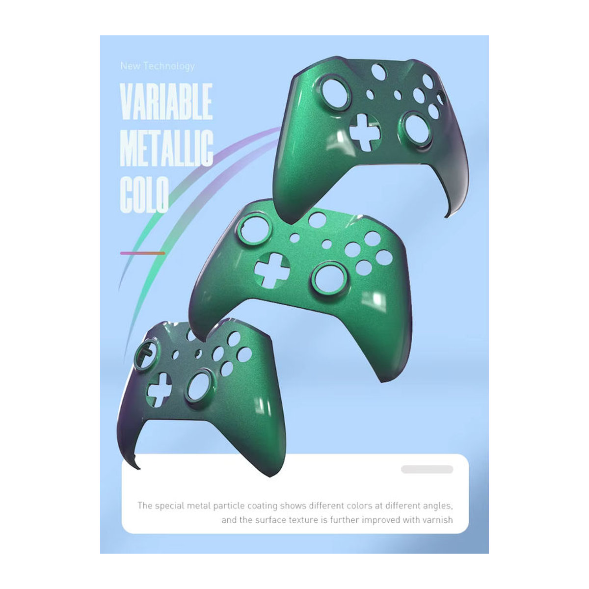 DATA FROG Chameleon Frontplatte Abdeckung und Gehäuse Ersatzteile für Xbox One Slim und Xbox One X Controller mit Seitenschienen, mehrfarbig - Bild 2
