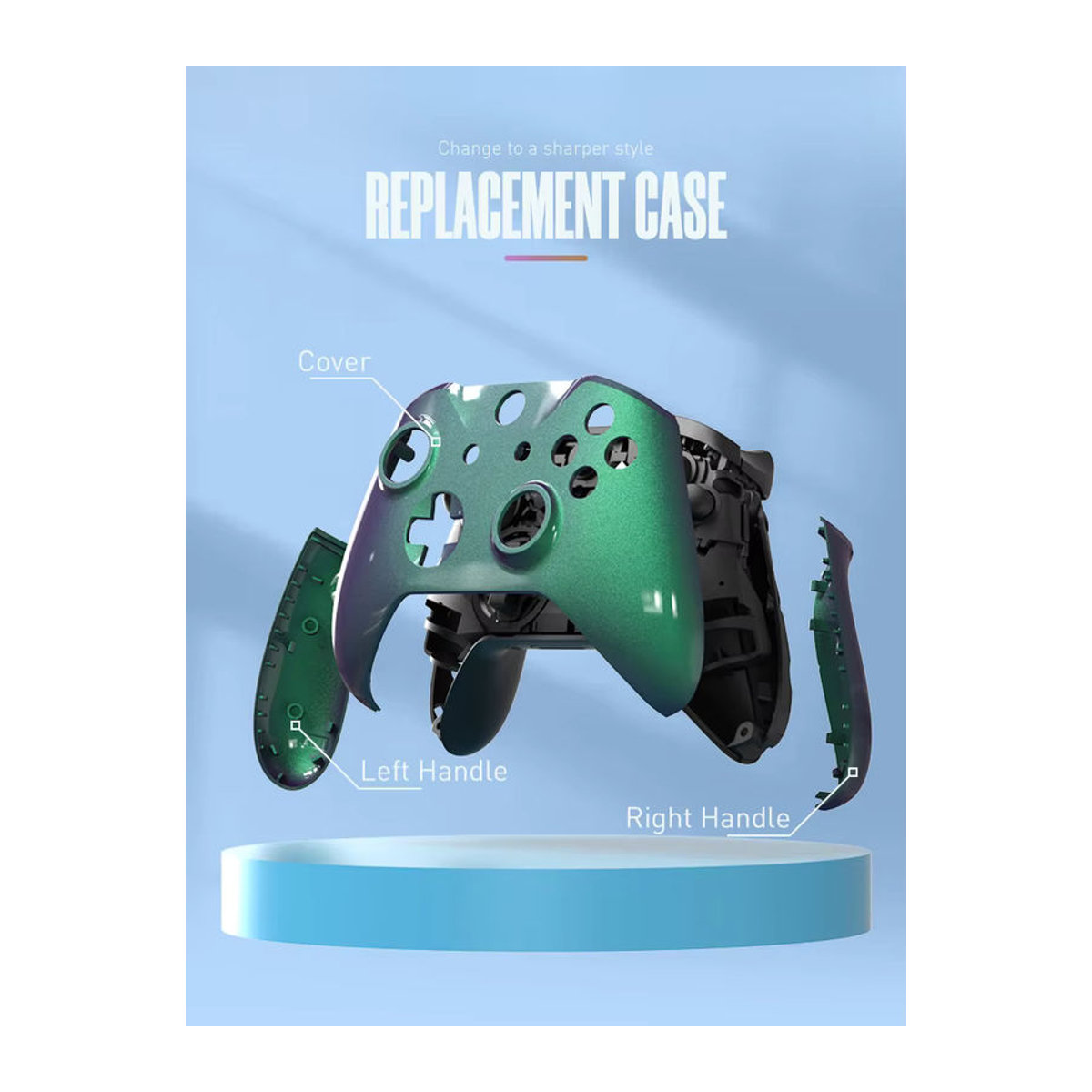 DATA FROG Chameleon Frontplatte Abdeckung und Gehäuse Ersatzteile für Xbox One Slim und Xbox One X Controller mit Seitenschienen, mehrfarbig - Bild 3