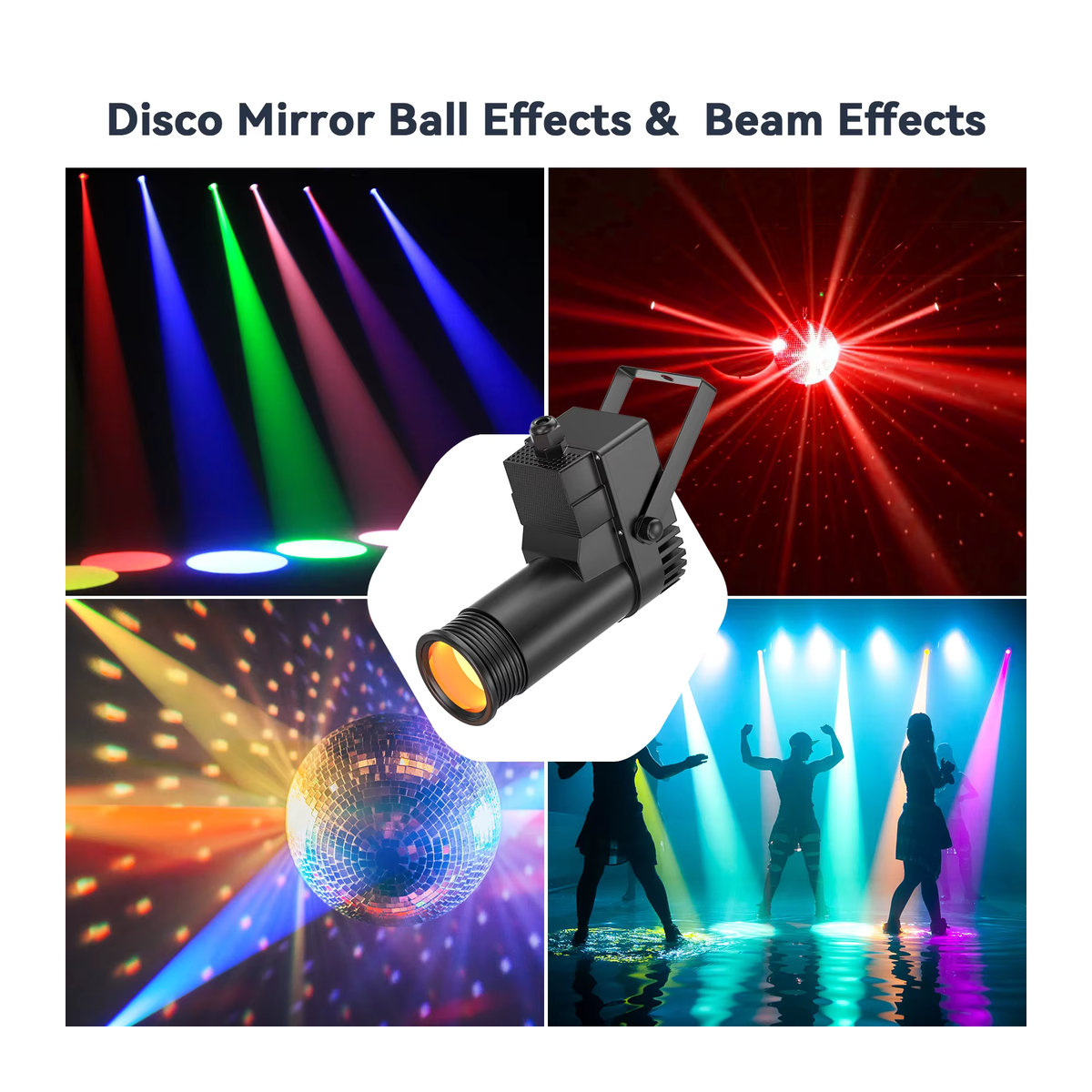 Datewink RGBW LED Pinspot Strahler 30W für DJ, Disco und Bühne, Schwarz, Bunt - Bild 3