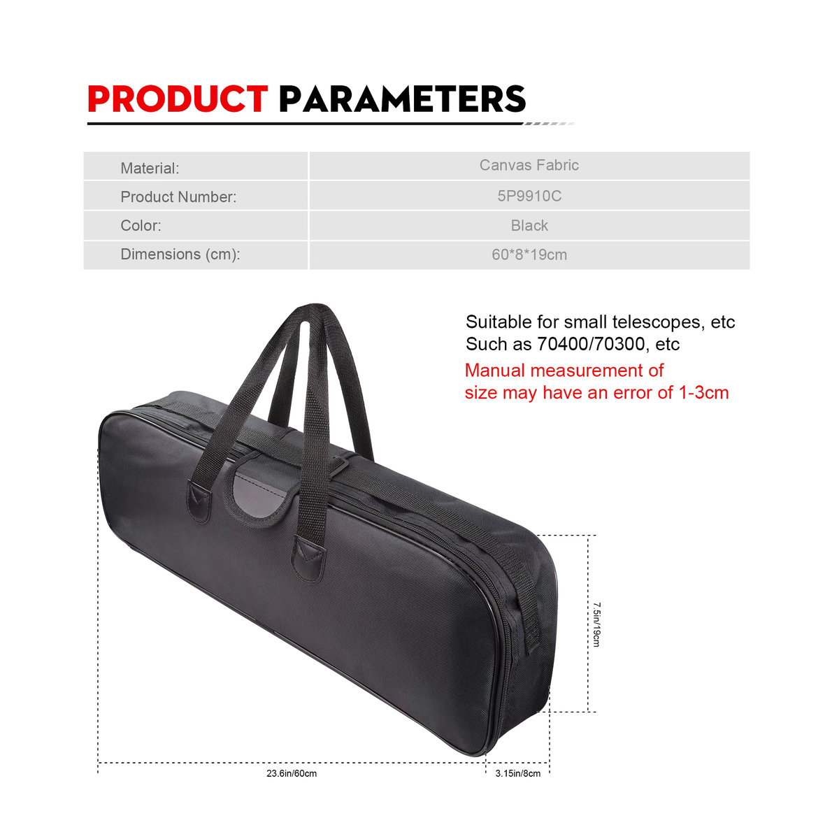 Datyson Teleskop-Schutztasche in Schwarz für kleine Teleskope 70400/70300 - Bild 5