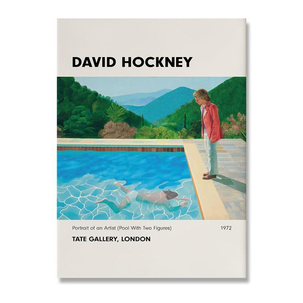 David Hockney Kunstdruck Leinwand Vintage Poster Abstrakte Landschaftsmalerei Wandbild Querformat B: 60 cm, H: 90 cm, Rahmenlos, Mehrfarbig - Bild 1