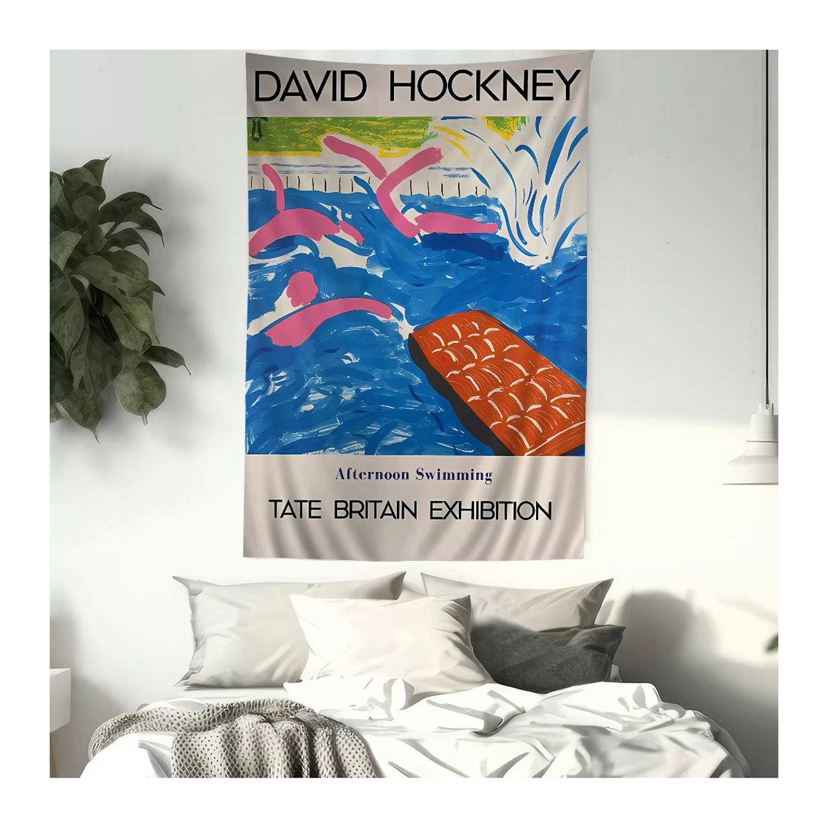 David Hockney Wandbehang im Bohemian Stil mit floralem Mandala-Design, mehrfarbig, Textil, B/H: 70 x 70 cm - Bild 3