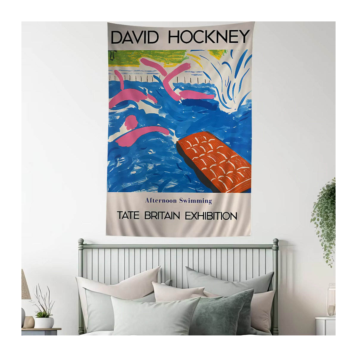 David Hockney Wandbehang im Bohemian Stil mit floralem Mandala-Design, mehrfarbig, Textil, B/H: 70 x 70 cm - Bild 4