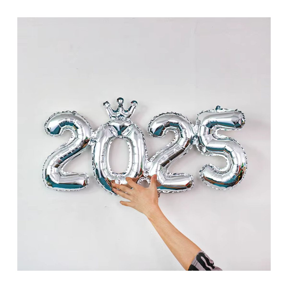 DAWN Folienballons Krone 2025 für Geburtstag und Silvester in Roségold, Silber und Mehrfarbig, 16 Zoll - Bild 3