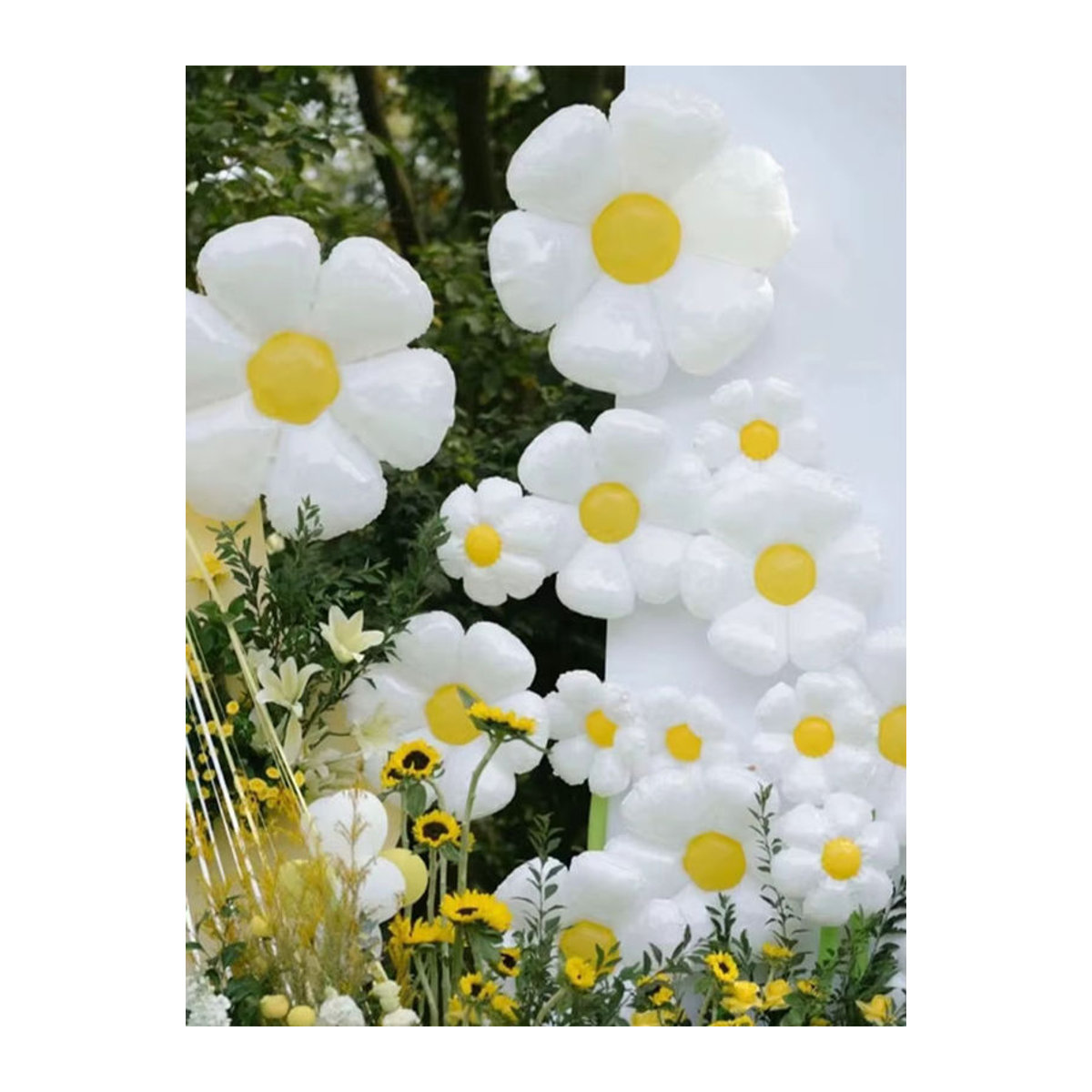 DAWN Gänseblümchen-Folienballons aus Kunststoff in Weiß, Rosa, Lila und Gelb für Dekorationen bei Hochzeit und Geburtstag - Bild 5
