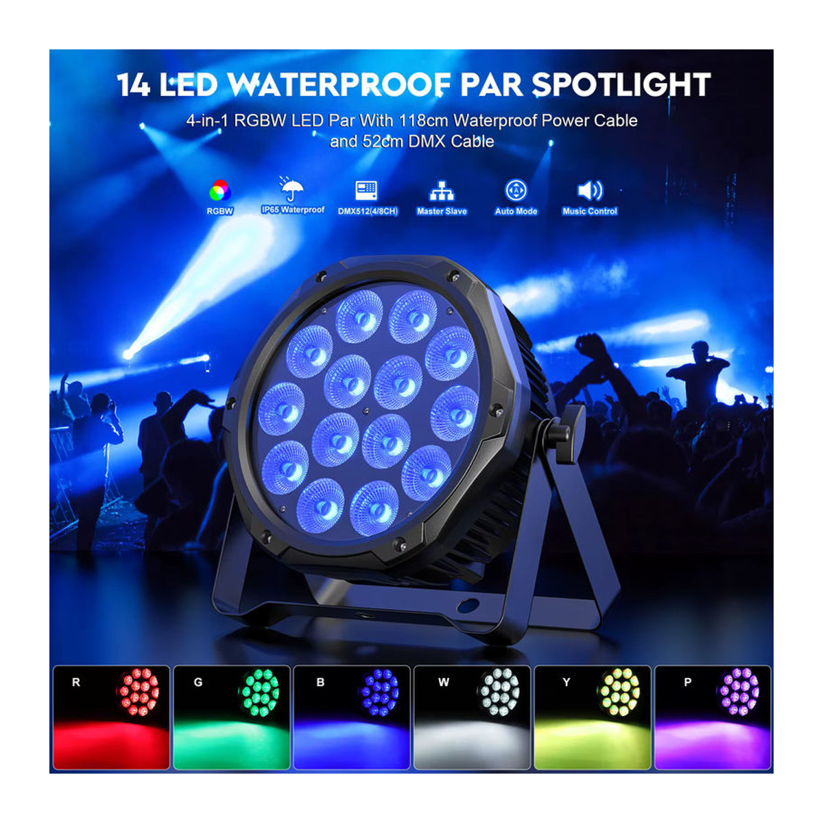 DayFlicker RGBW 4-in-1 LED Outdoor Bühnen-PAR-Licht mit DMX512 Steuerung - Bild 2