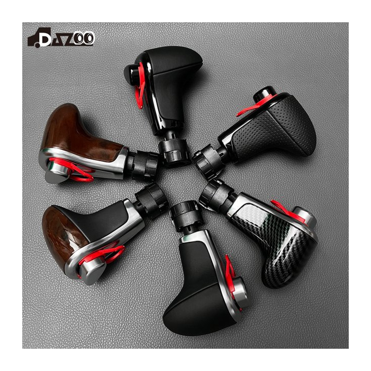 DAZOO Carbon Leder Schaltknauf in Schwarz für Audi Q7 Q5 A3 A4 A5 A6 A7 C6 C7 4G1 713 139 4G1713139 - Bild 1