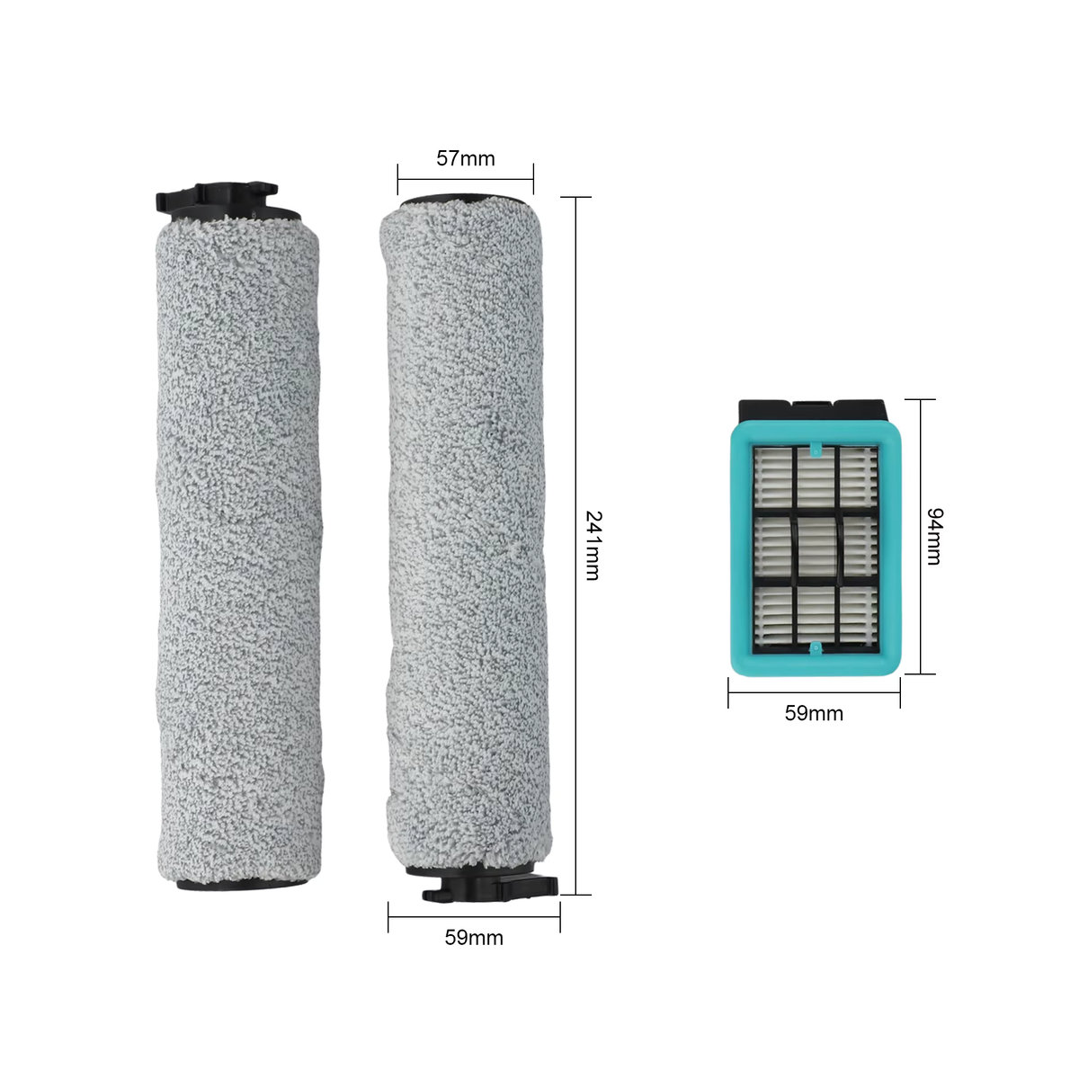 DAZZLEEX Ersatzbürsten und Filter Set in Bunt für Bissell CrossWave 3831 HF2 3845 Staubsauger Zubehör - Bild 3