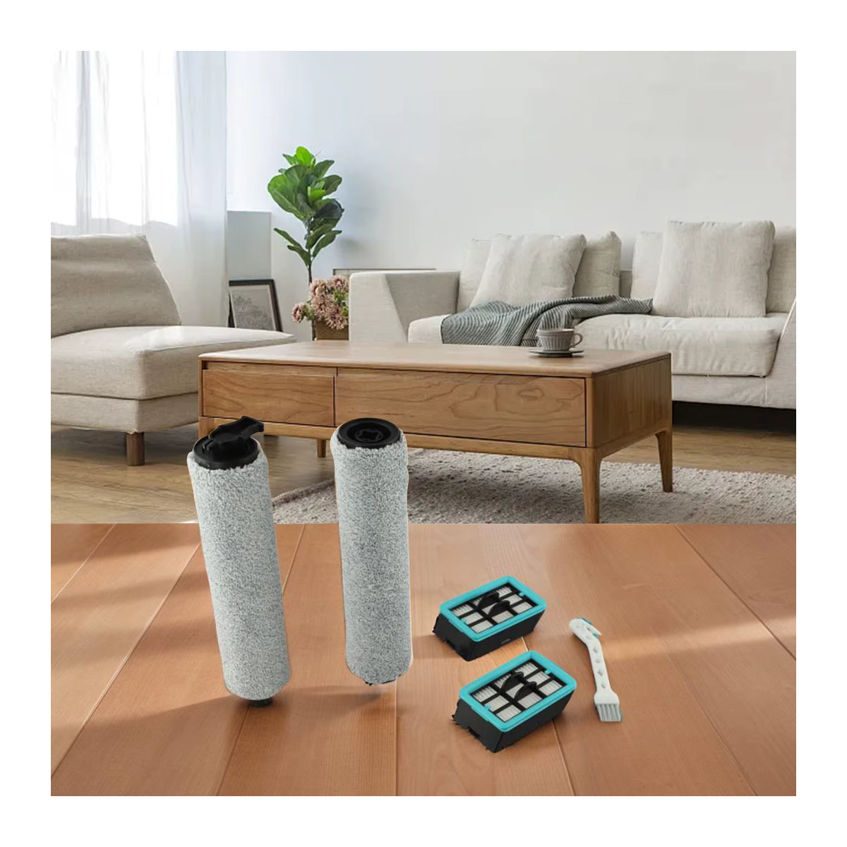 DAZZLEEX Ersatzbürsten und Filter Set in Bunt für Bissell CrossWave 3831 HF2 3845 Staubsauger Zubehör - Bild 6