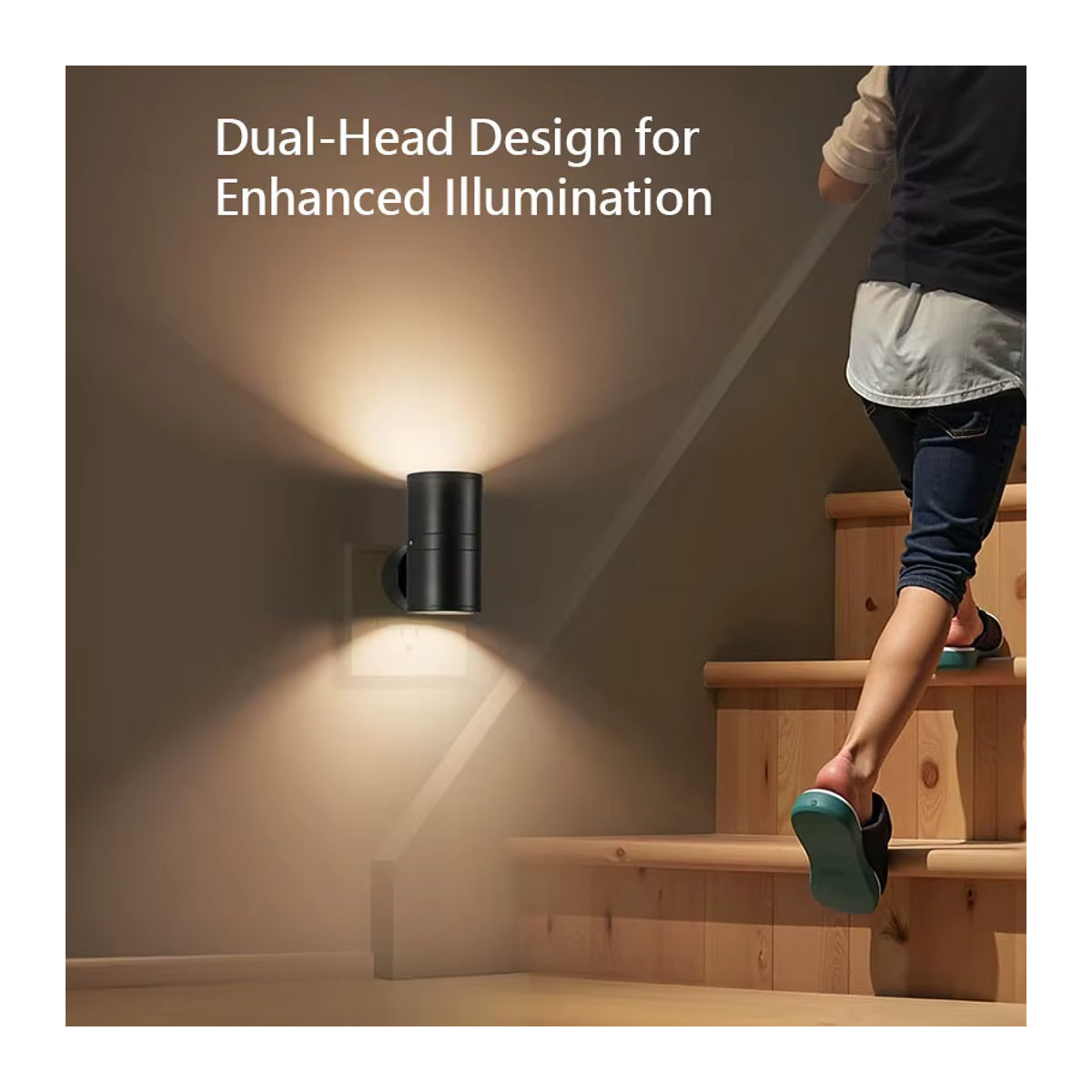 DBF LED Nachtlicht Schwarz mit Lichtsensor und Dimmfunktion für Badezimmer und Flur - Bild 3