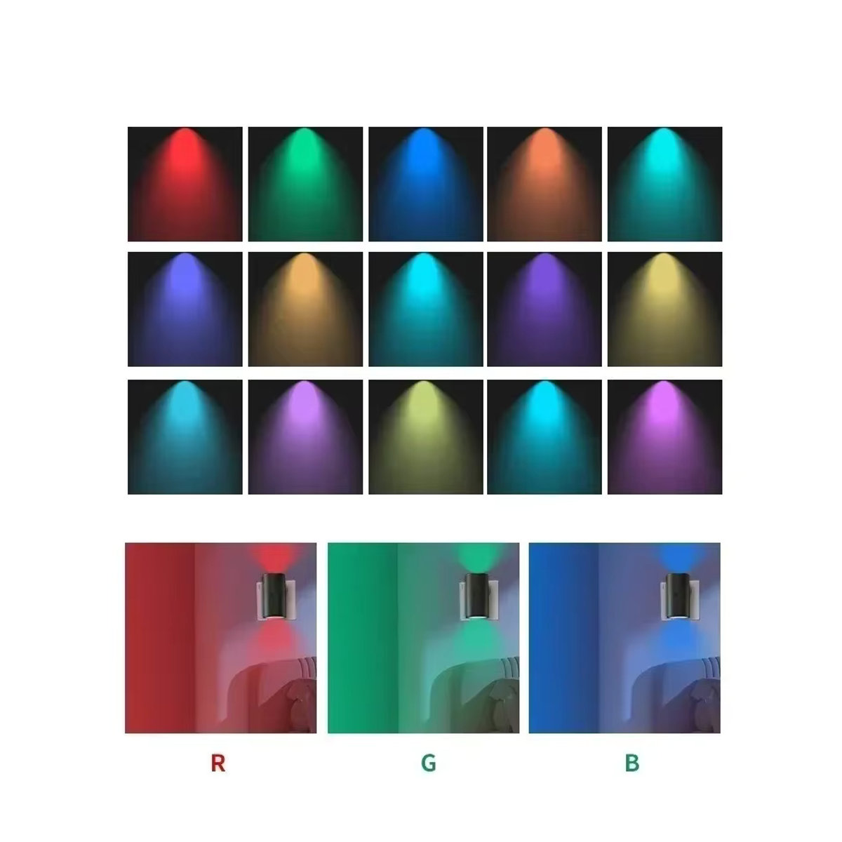 DBF LED Nachtlicht Schwarz mit Lichtsensor und Dimmfunktion für Badezimmer und Flur - Bild 5
