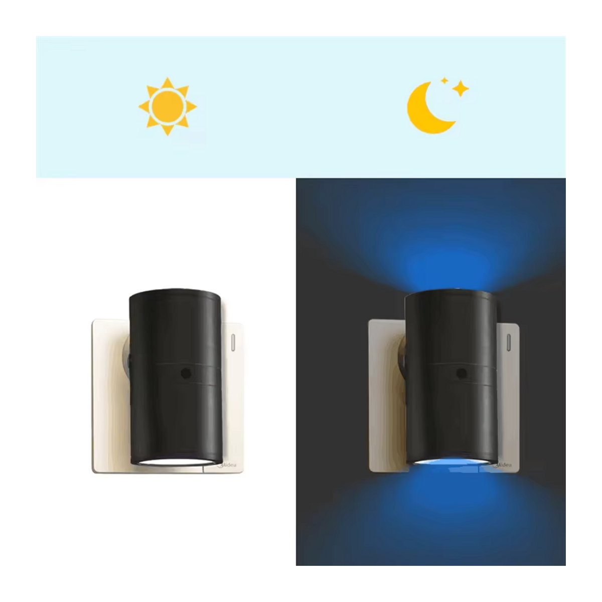 DBF LED Nachtlicht Schwarz mit Lichtsensor und Dimmfunktion für Badezimmer und Flur - Bild 6