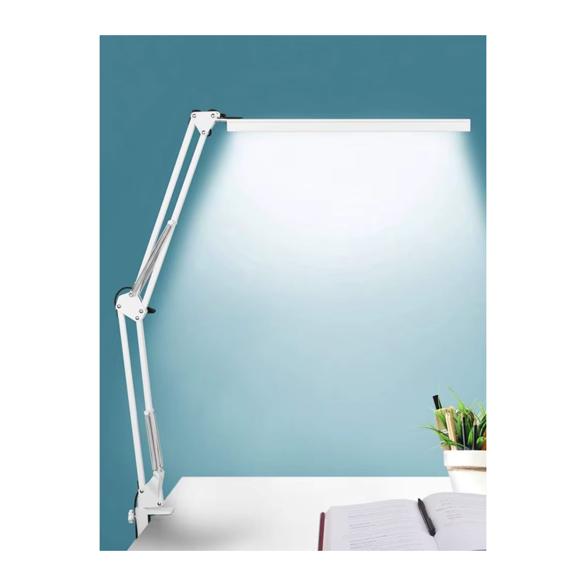 DBF LED-Schreibtischlampe in Schwarz mit 3 Farben und 10 Helligkeitsstufen für Maniküre und Büro - Bild 7