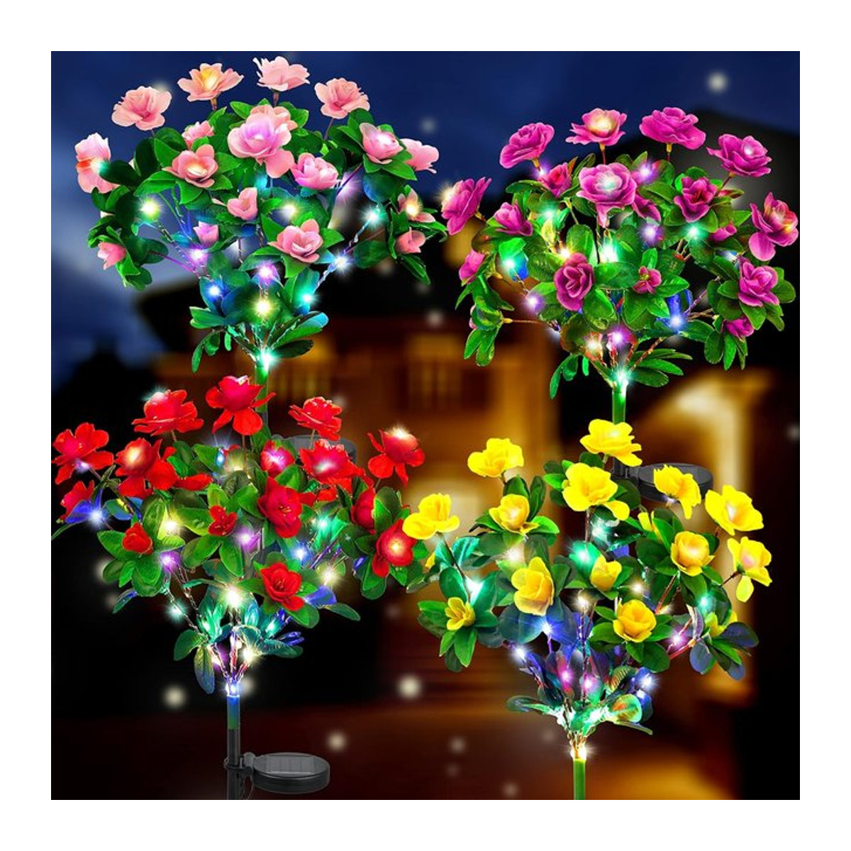 DBF LED Solarleuchte in Bunt zur dekorativen Gartenbeleuchtung für Blumen und Rasenwege - Bild 1