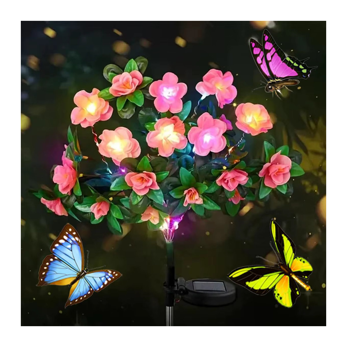 DBF LED Solarleuchte in Bunt zur dekorativen Gartenbeleuchtung für Blumen und Rasenwege - Bild 2