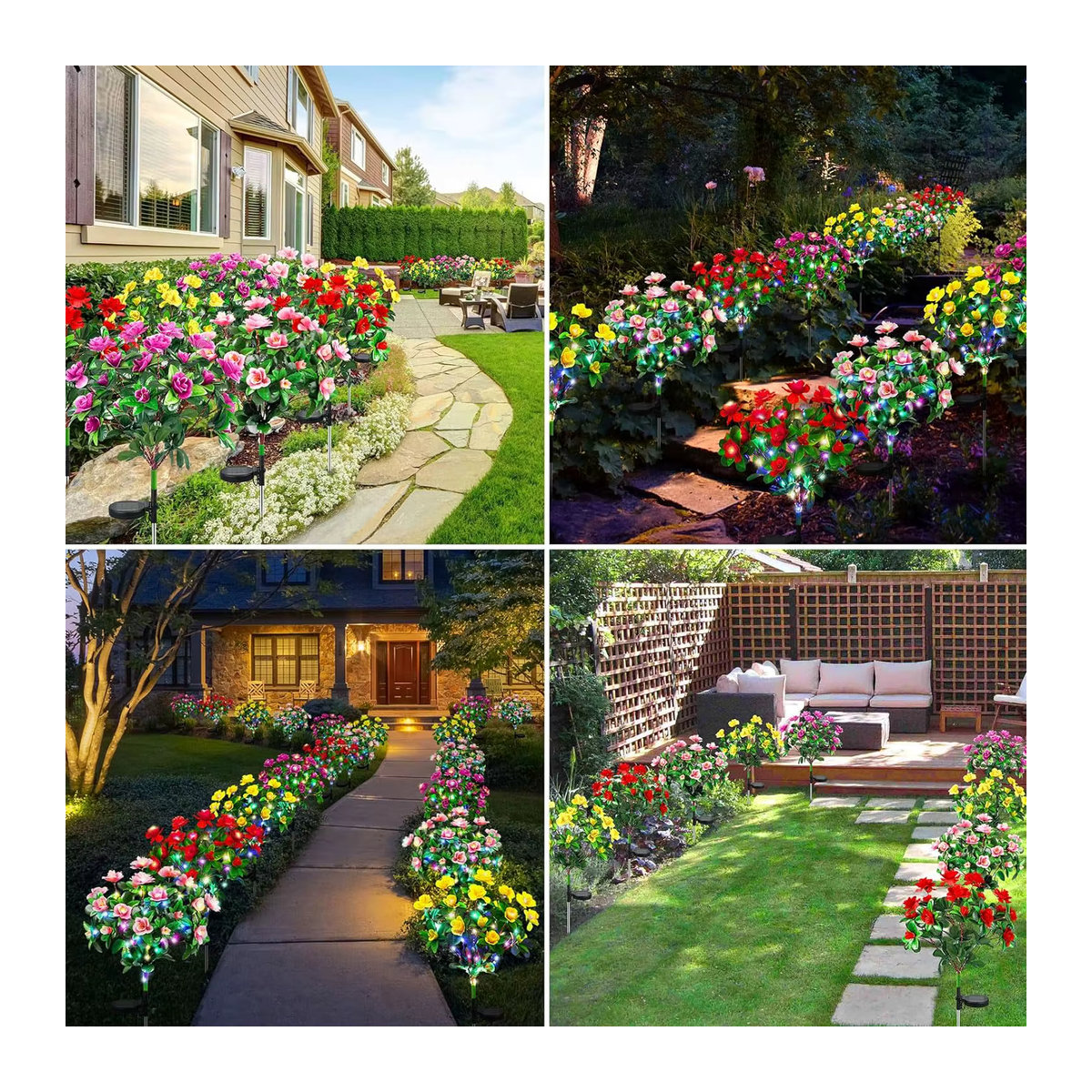 DBF LED Solarleuchte in Bunt zur dekorativen Gartenbeleuchtung für Blumen und Rasenwege - Bild 6