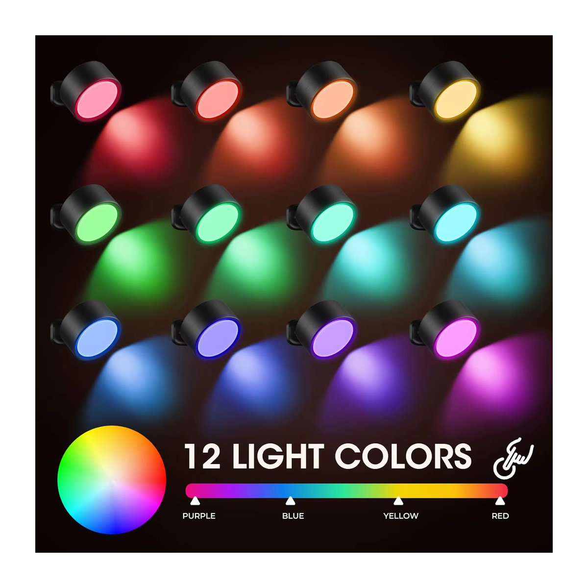 DBF LED-Wandleuchte Schwarz minimalistisch mit Fernbedienung, kabellos und magnetisch, USB-wiederaufladbar, 3 Farben dimmbar - Bild 2